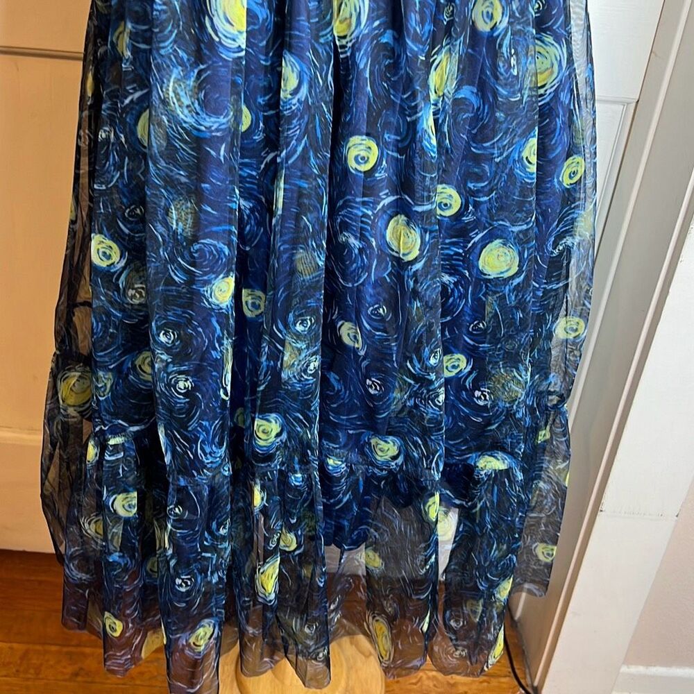 Hot Topic Thorn & Fable Starry Nights Mesh Puff Sleeve Dress New Plus Size 1 - Picture 4 of 8